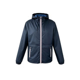 Waterproof Hooded Work Uniform Windbreaker Custom Logo With Contrast Stripe Zipper