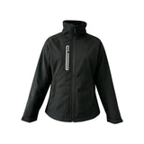 Black Hooded Softshell Work Jacket With Orange Lining Windproof Waterproof Custom Uniform Coat